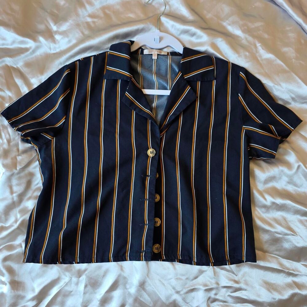 Pacsun Men's Navy and Black Shirt